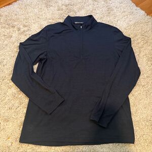Travis Mathew 1/4 Zip Pullover M Black Poly Cotton Blend VGC Preppy